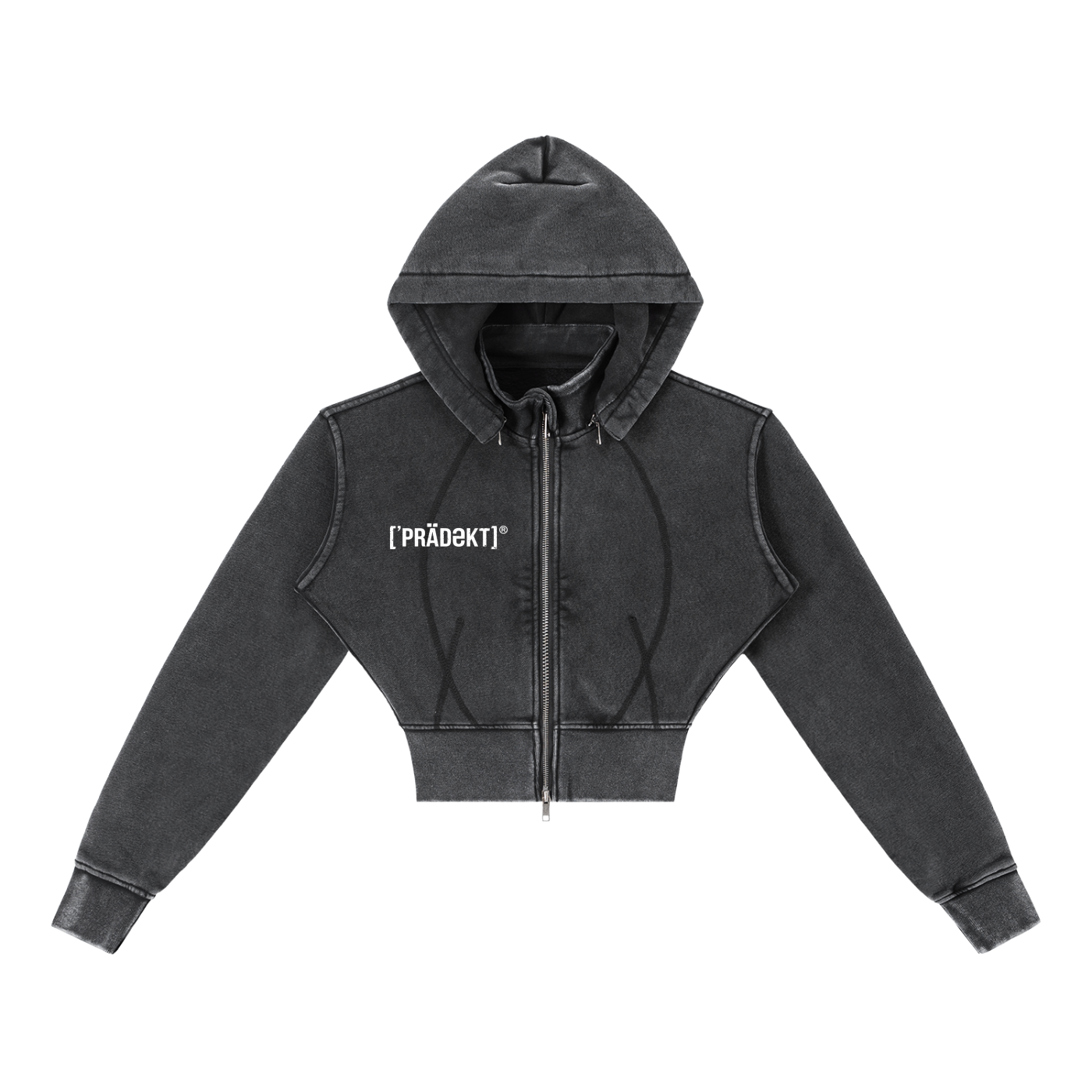 Vintage Washed Cropped Fleece Hoodie