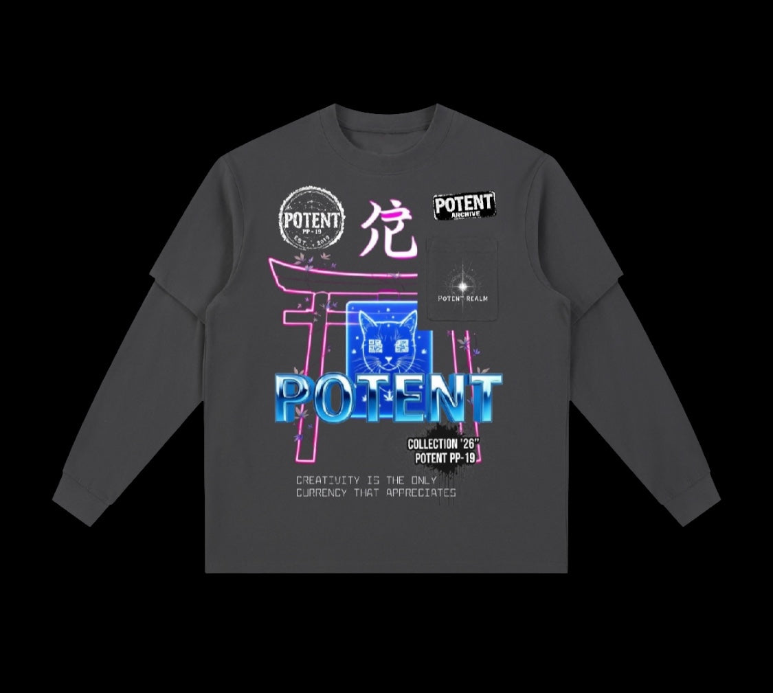 Layered Long Sleeve Oversized Tee