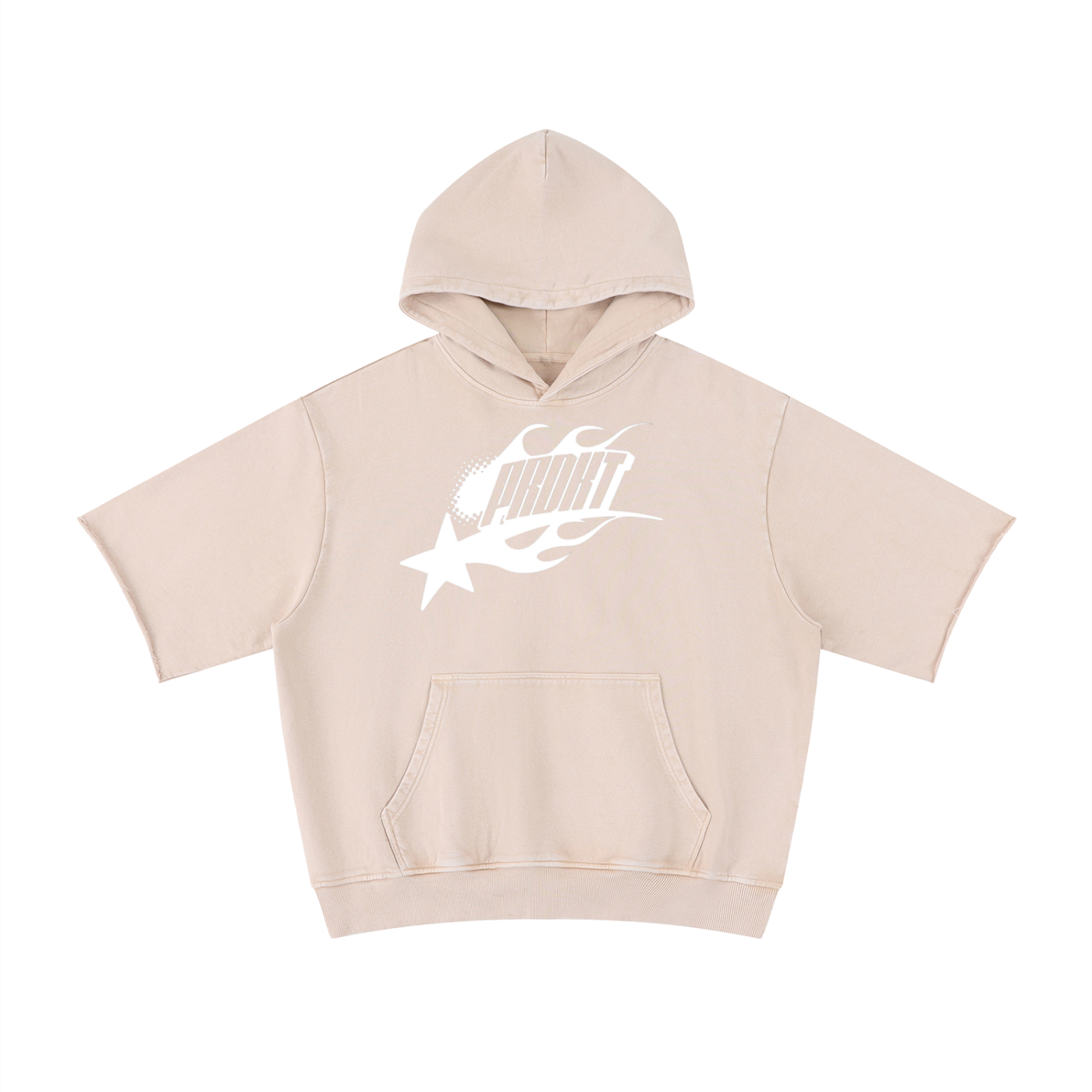 Unisex Mineral Wash Short Sleeve Hoodie