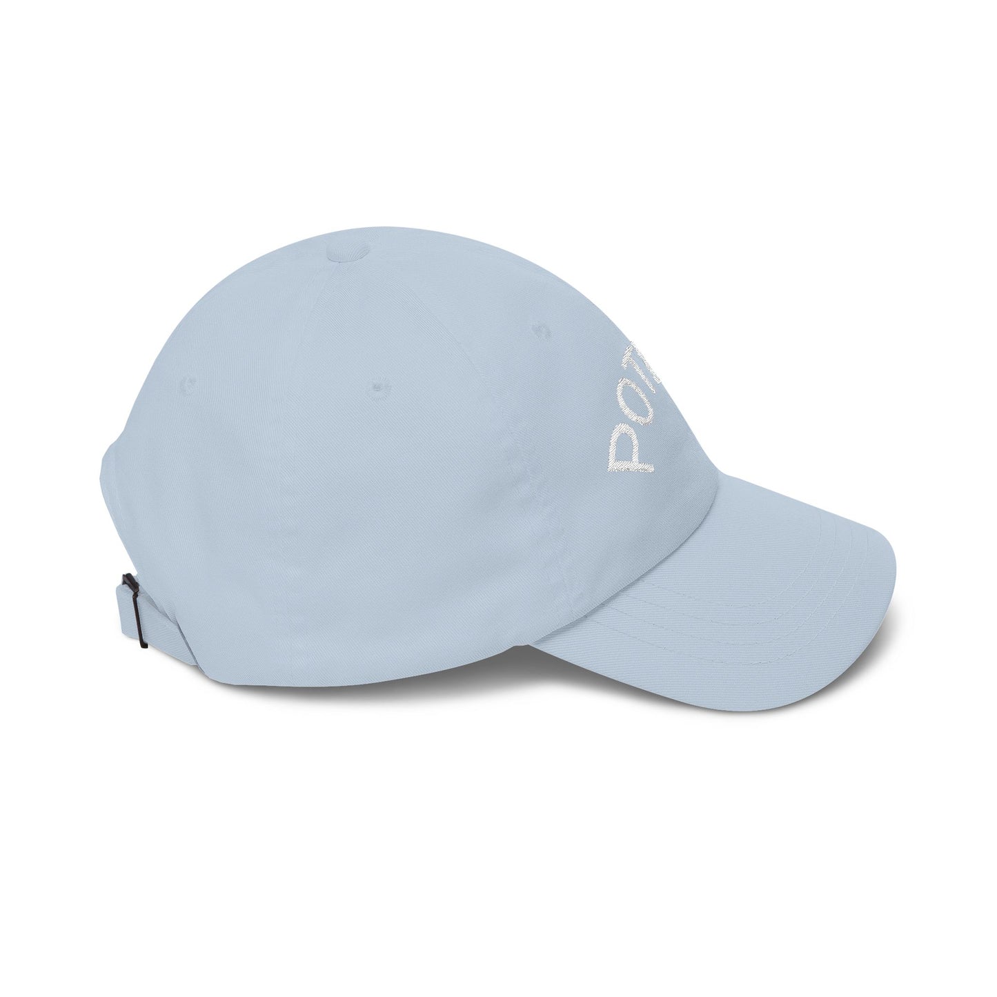 Potent Embroidered Dad Cap — Minimal White Baseball Hat