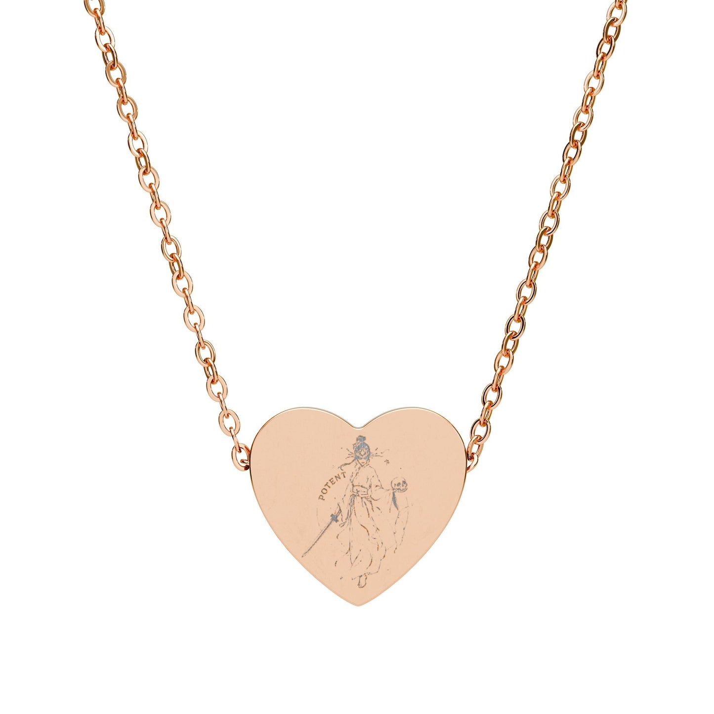 Love Heart Necklace — Engraved 'love' Pendant Necklace
