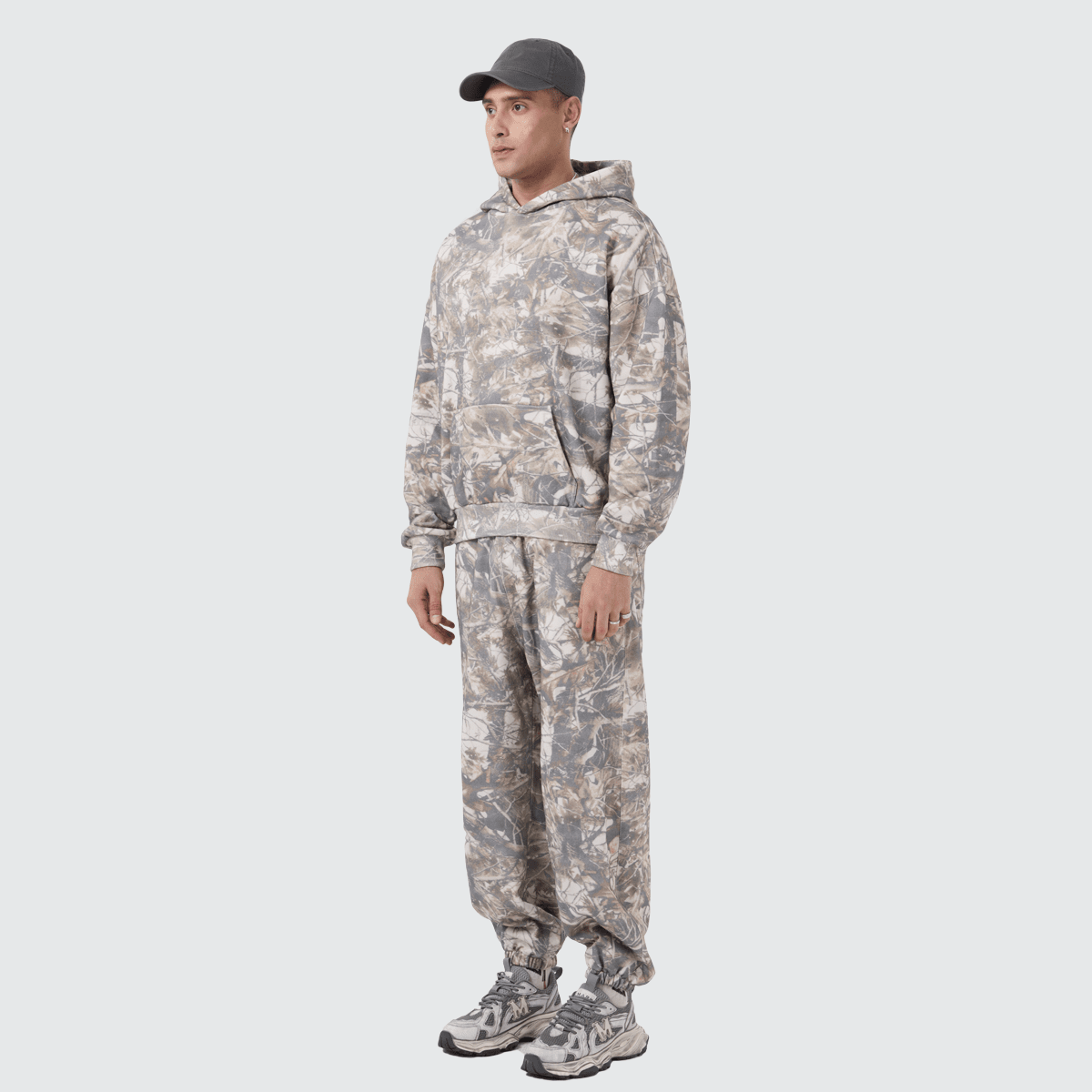 Unisex 100% Cotton Heavyweight French Terry Camo Hoodie（400GSM）