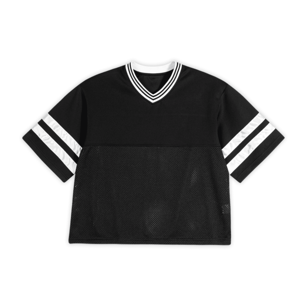 Unisex Oversized Cropped Vintage Jacquard-collar Mesh T-shirt（290GSM）