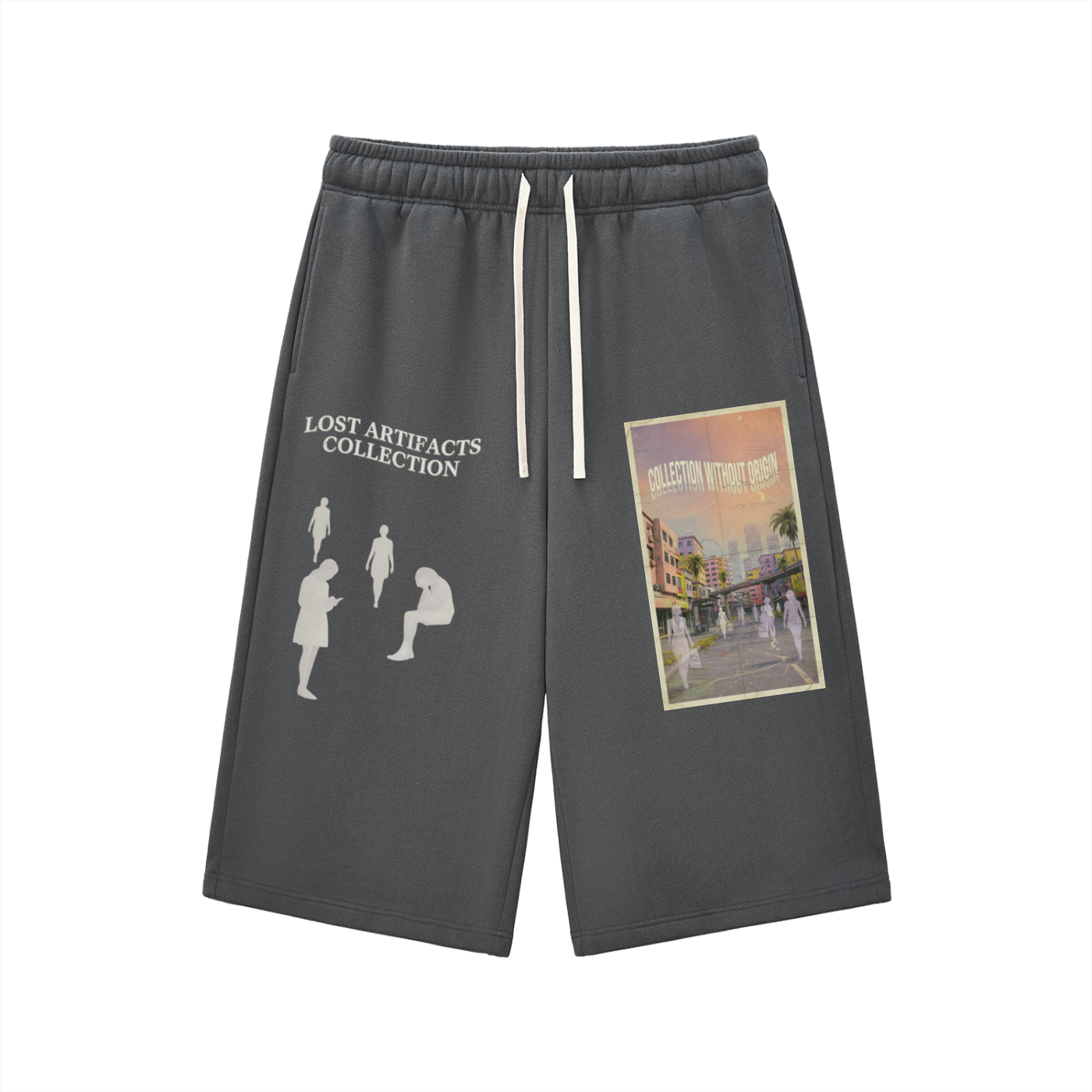 Relaxed Drawstring Three-quarter Sweatpants