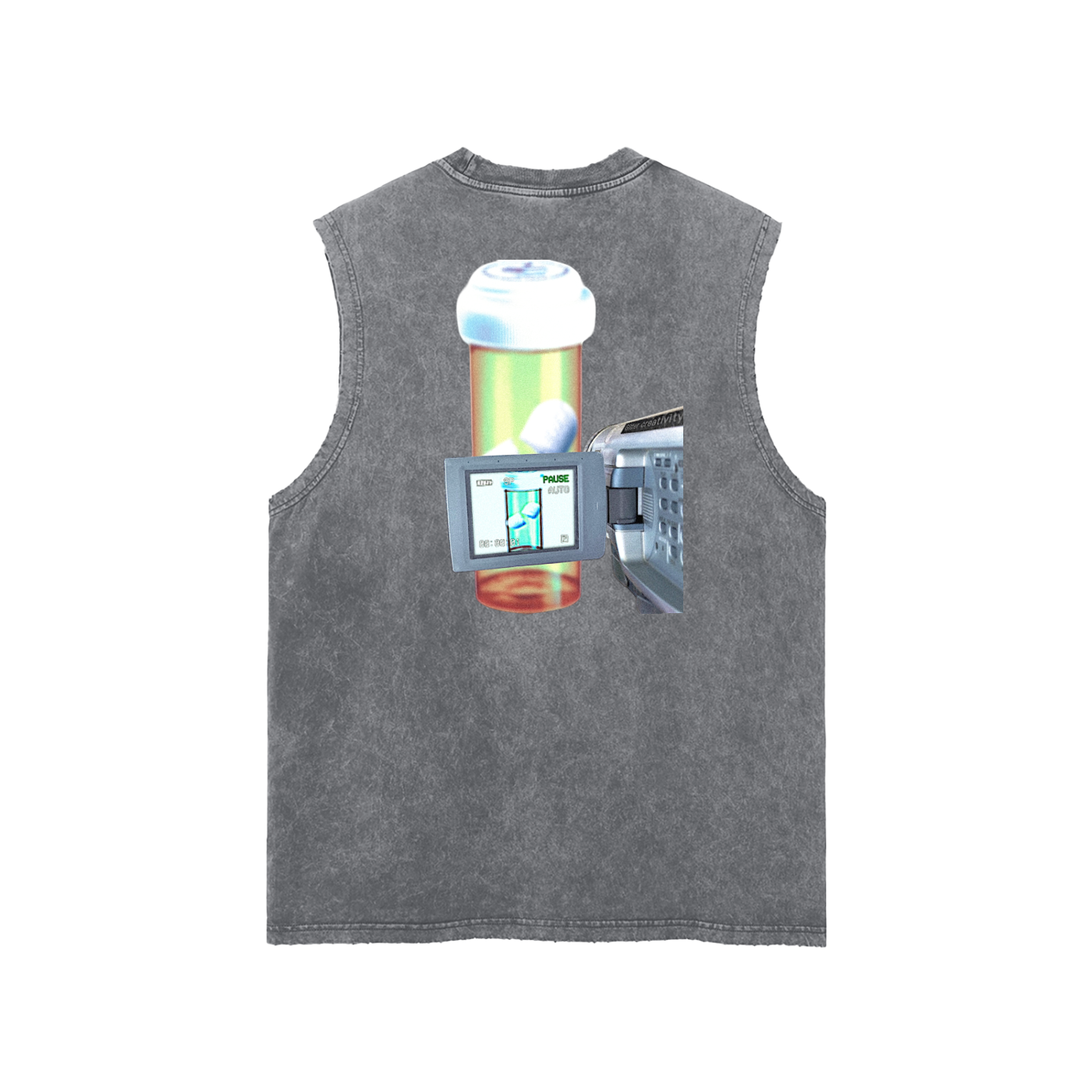 Snow Washed Frayed Hem Tank Top