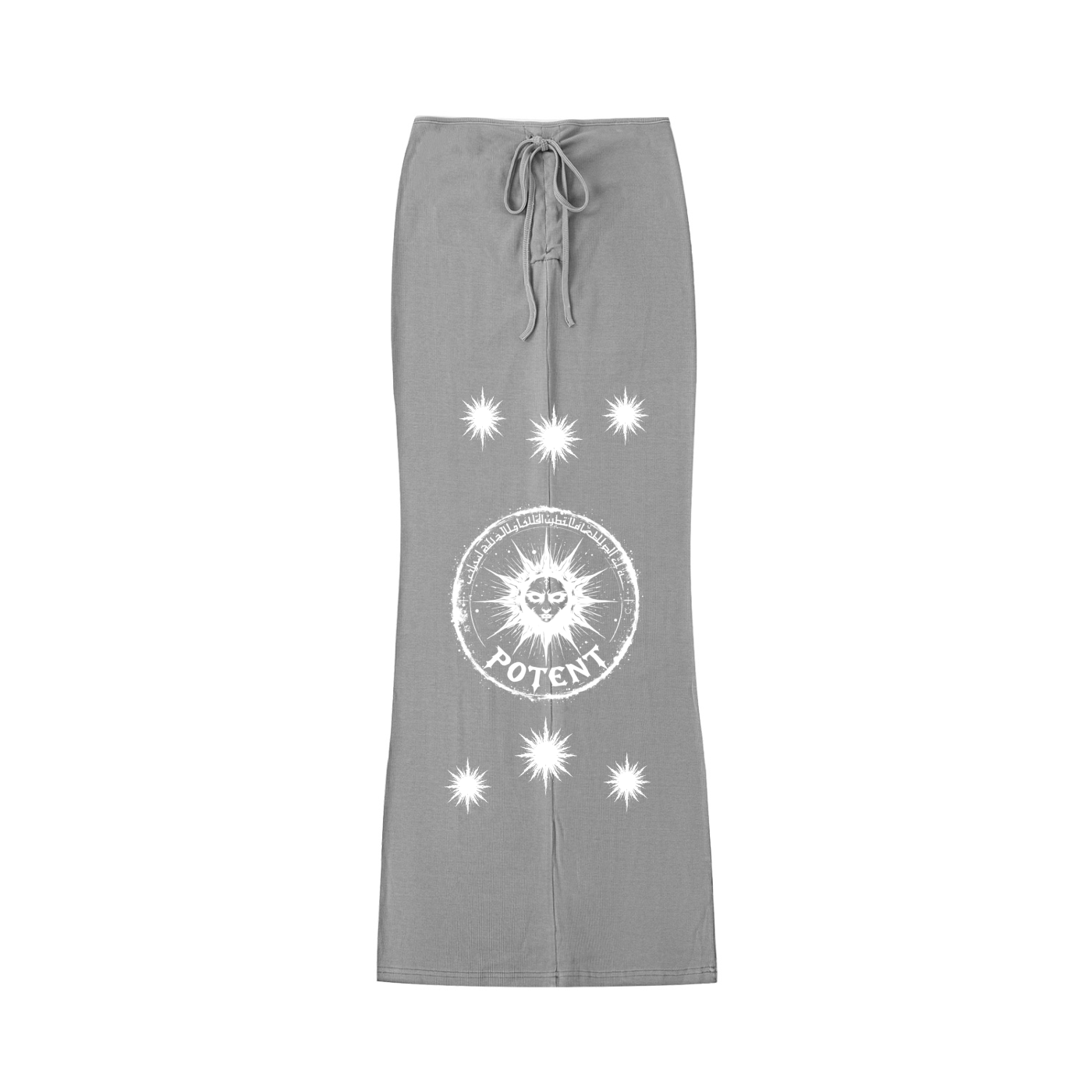 Dyed Washed Drawstring Maxi Skirt