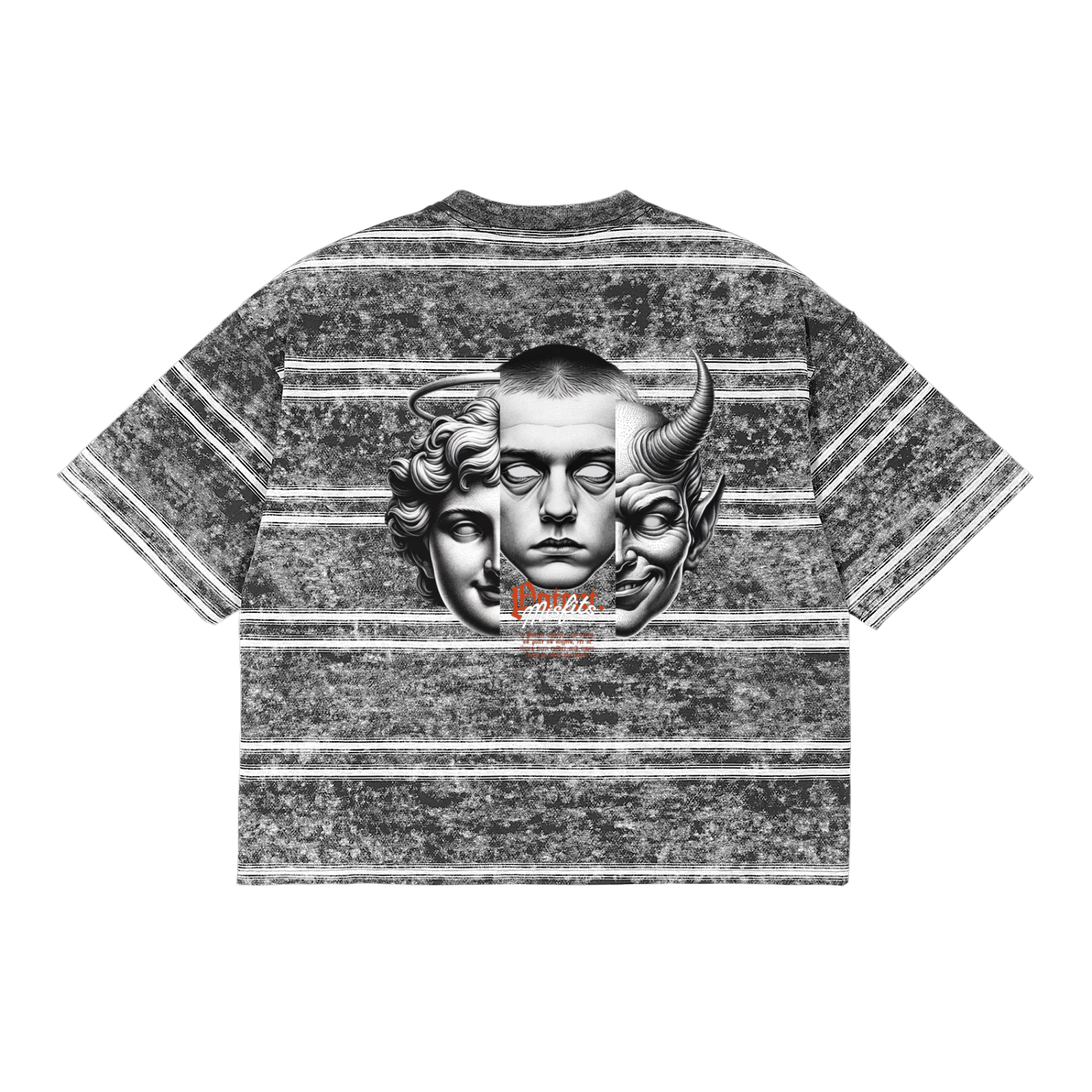 Snow Washed Striped Boxy T-Shirt