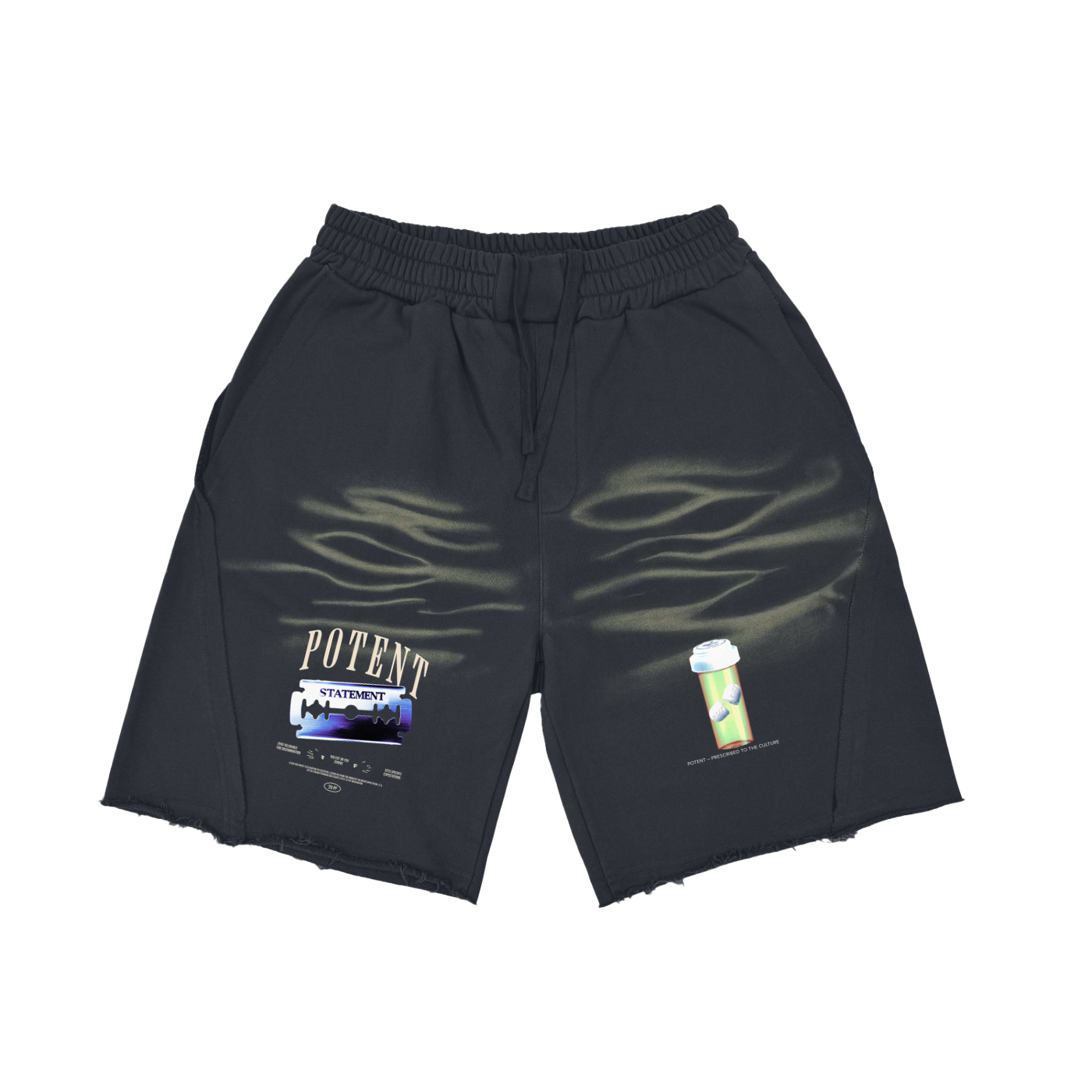 Vintage Washed Tiger Stripes Short Pants