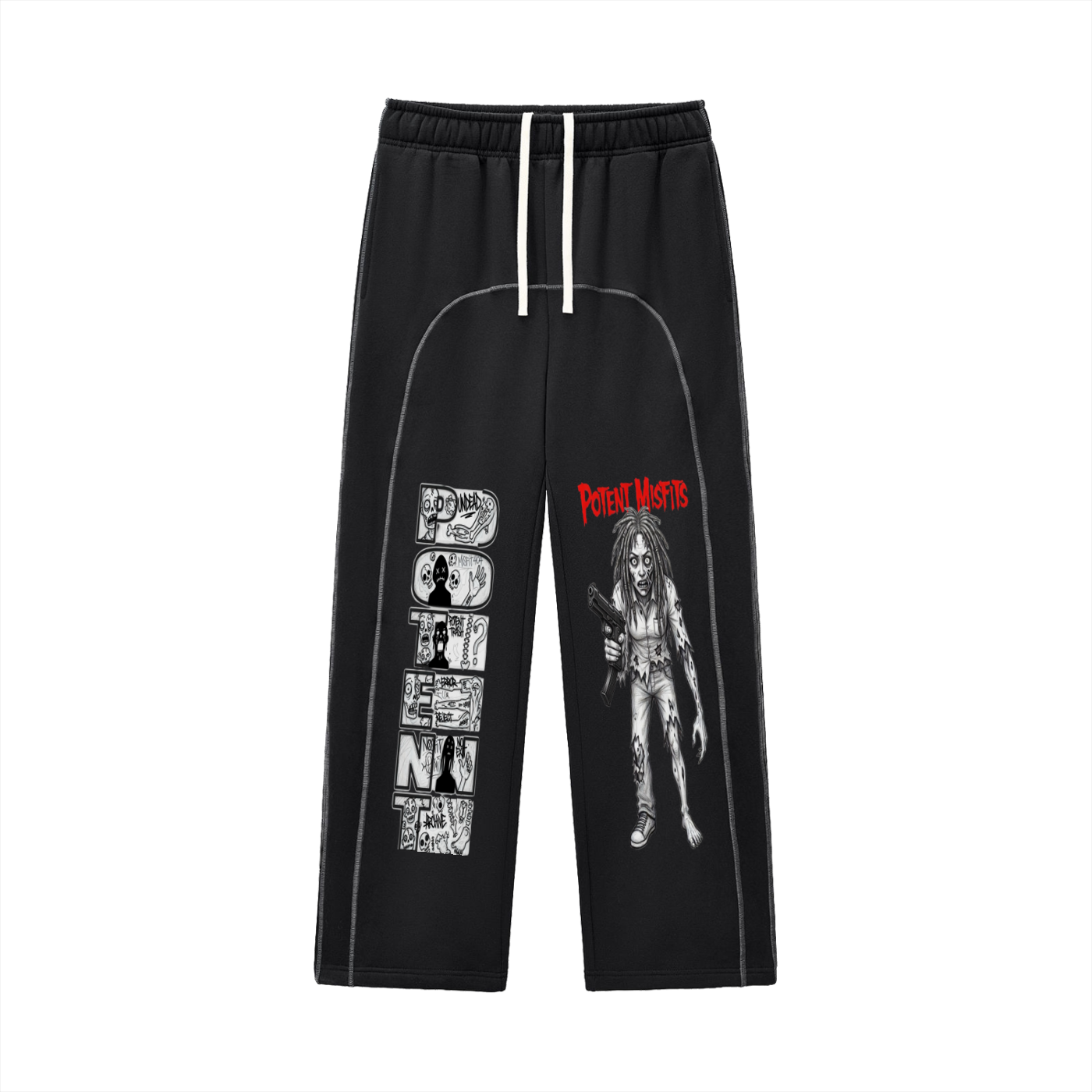 Contrast-Stitched Fleece Sweatpants