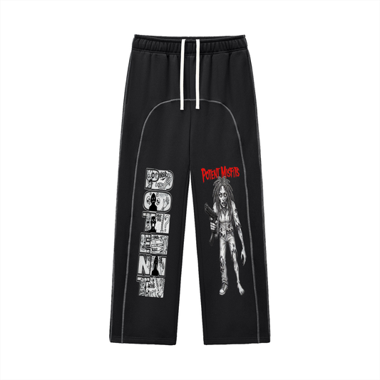 Contrast-Stitched Fleece Sweatpants