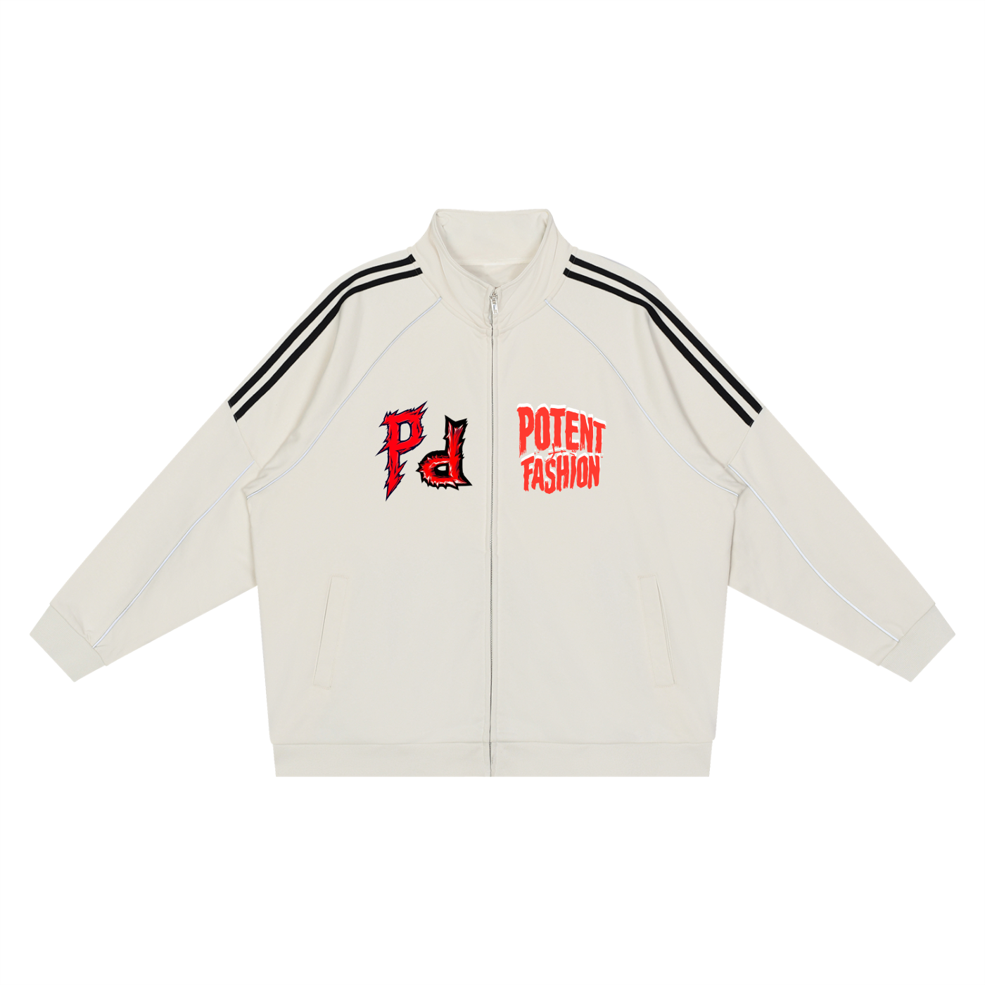 Reflection Striped Raglan Sleeve  Jacket