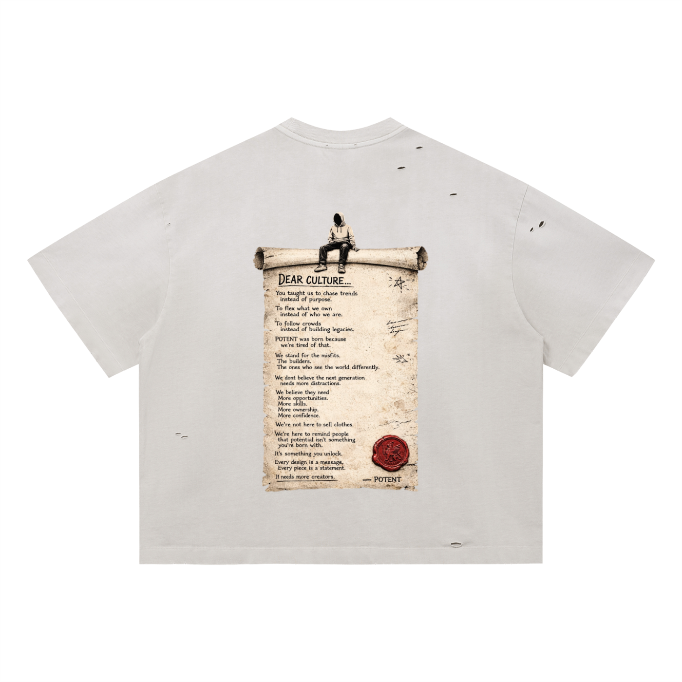 Vintage Washed Distressed Boxy Oversized T-Shirt