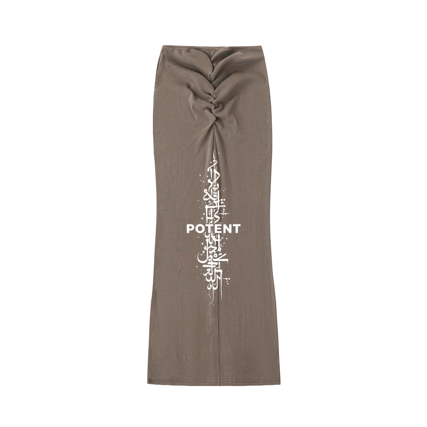 Dyed Washed Drawstring Maxi Skirt