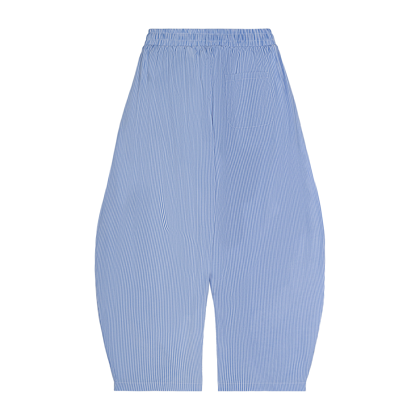 Vertical Stripe Drawstring Barrel Pants
