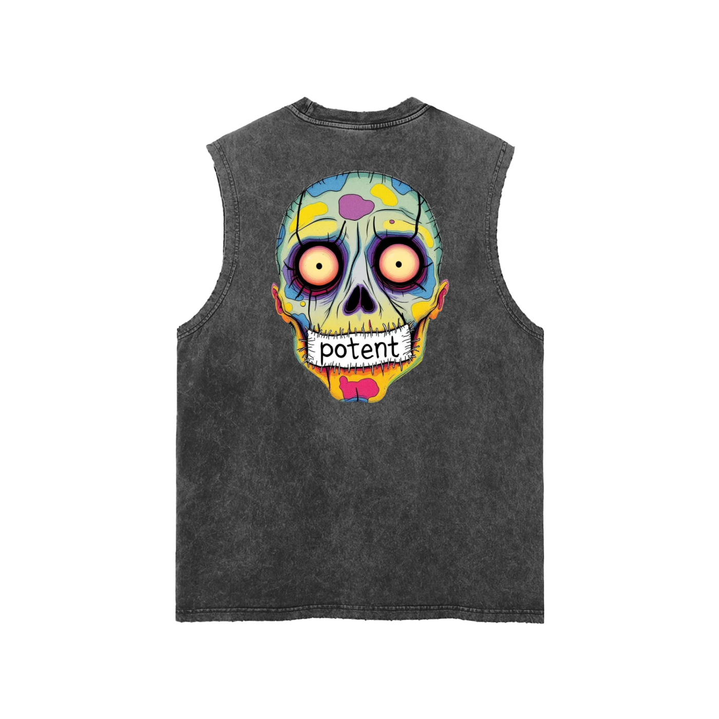 Snow Washed Frayed Hem Tank Top
