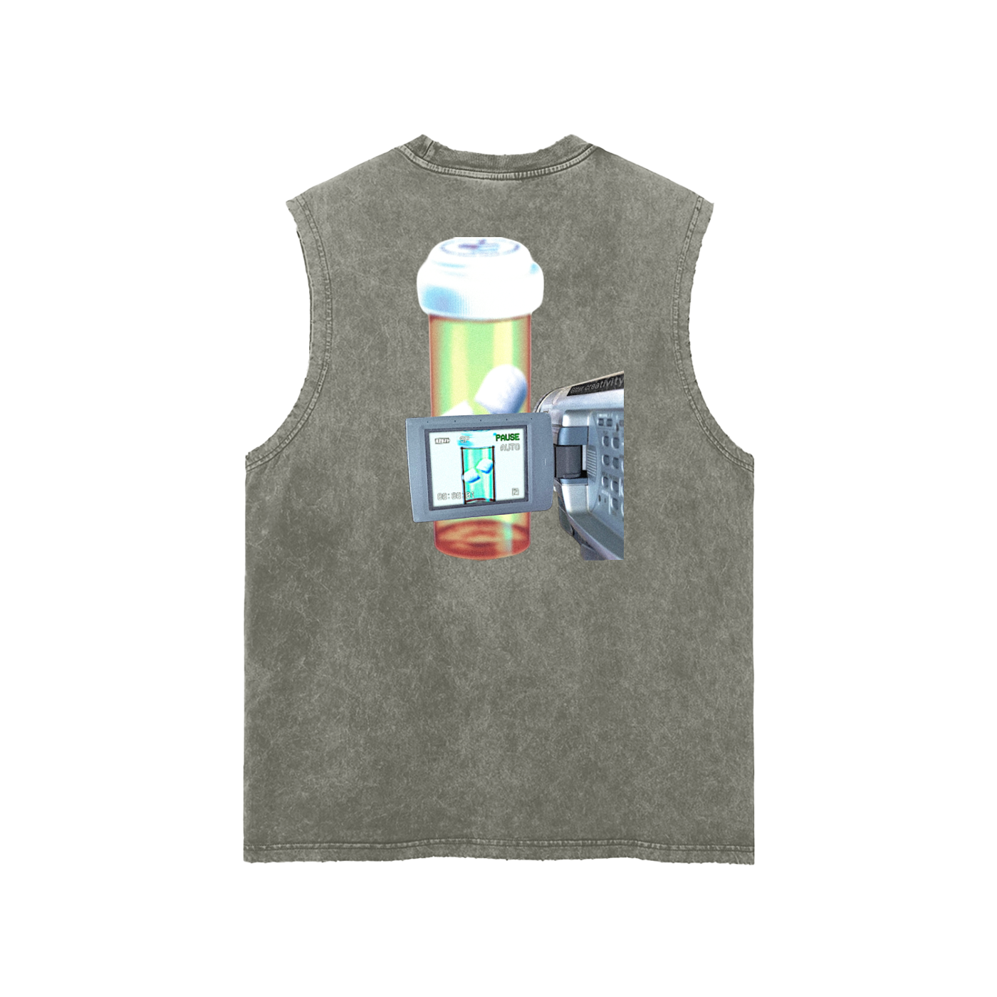 Snow Washed Frayed Hem Tank Top