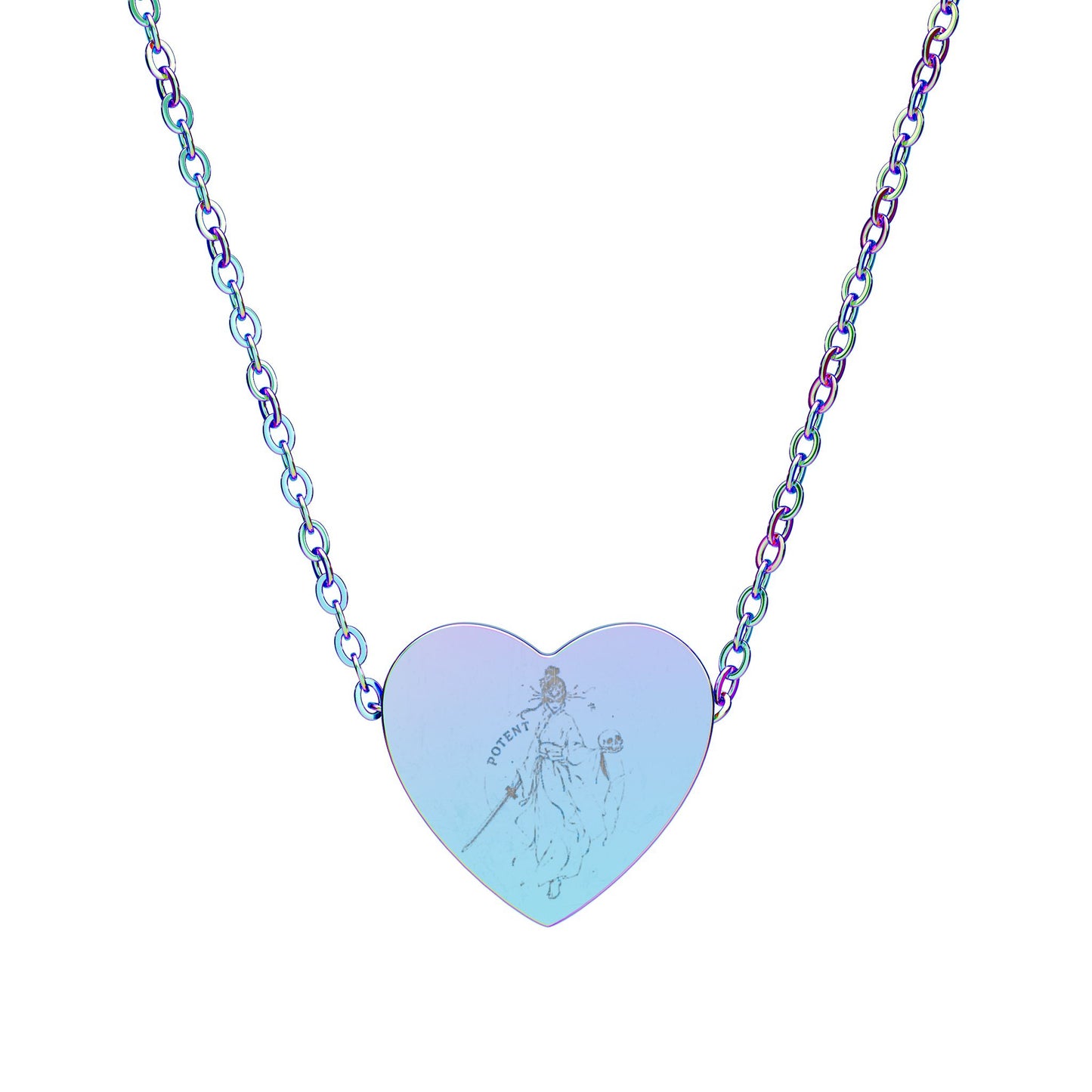 Love Heart Necklace — Engraved 'love' Pendant Necklace
