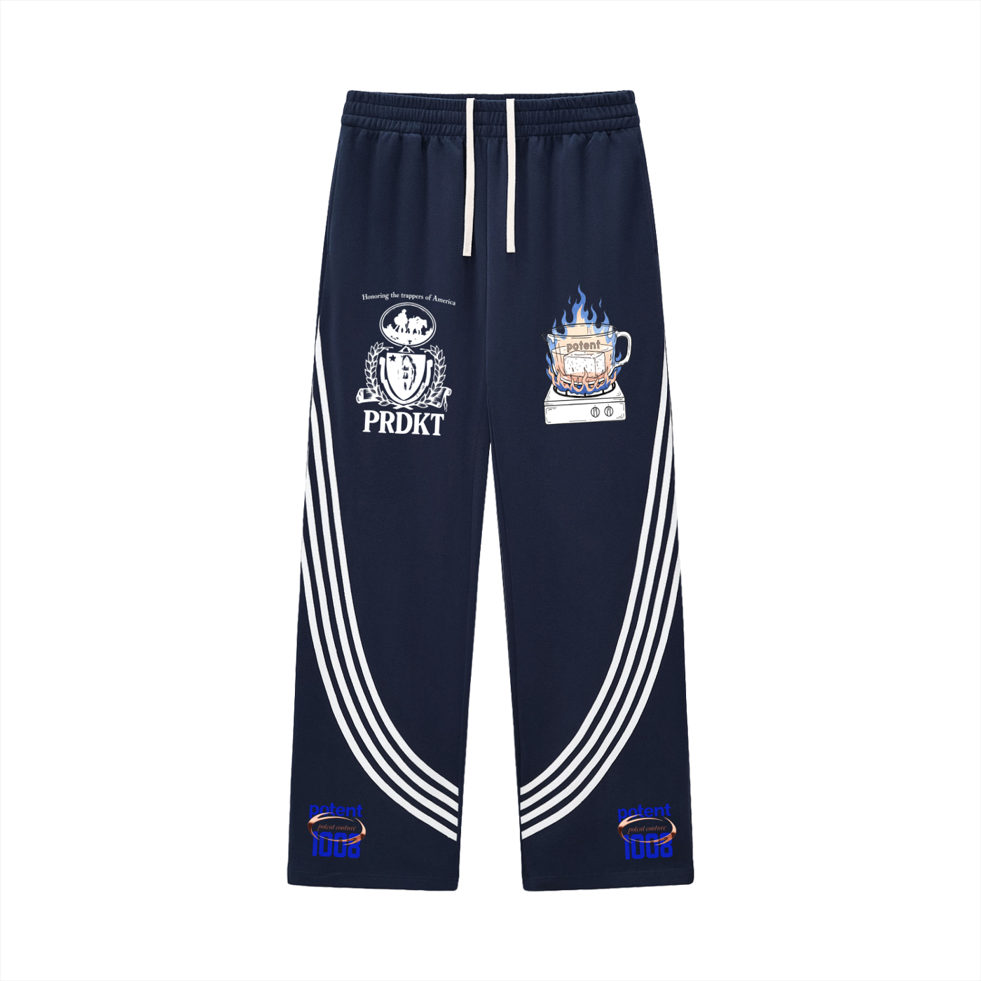 Curved Stripe Straight Sweatpants