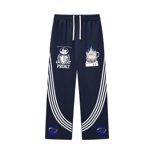 Curved Stripe Straight Sweatpants