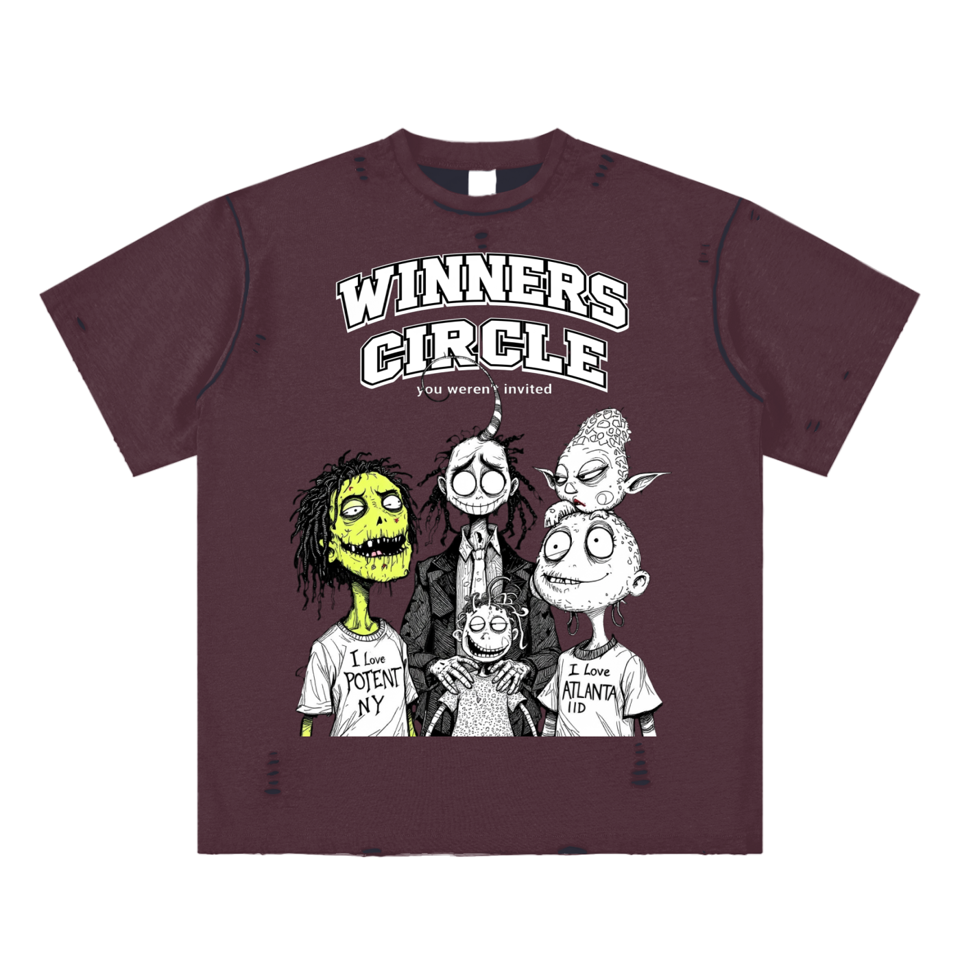 Hand-frayed Reversible T-shirt