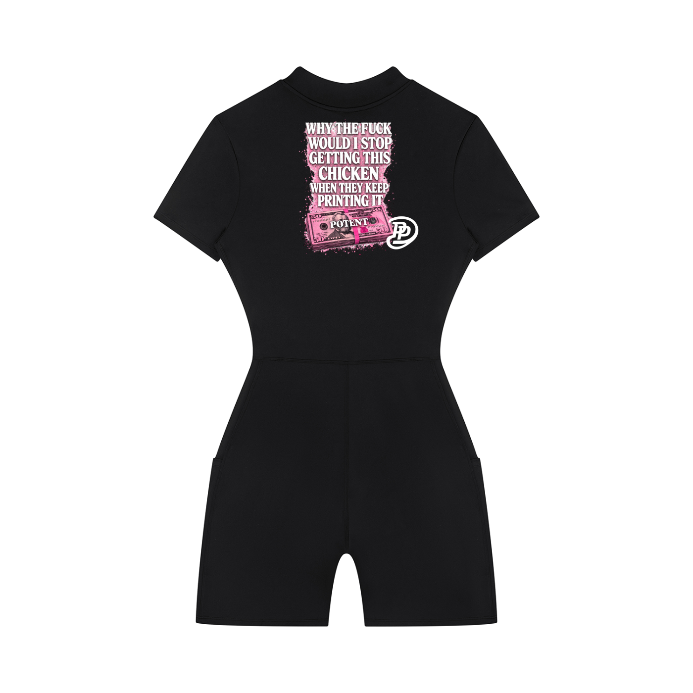 Women's Quarter-Zip Short Sleeve Romper