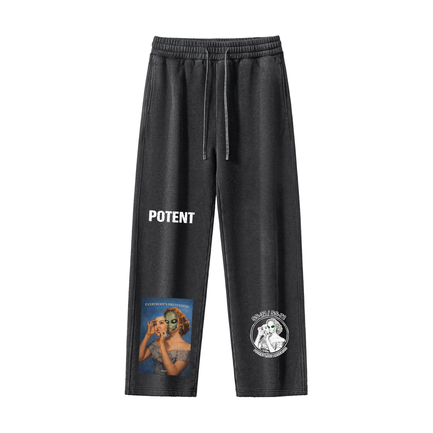 Frayed Enzyme Washed Fleece Sweatpants