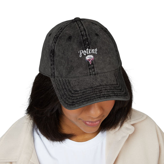Potent Flamingo Embroidered Vintage Cap
