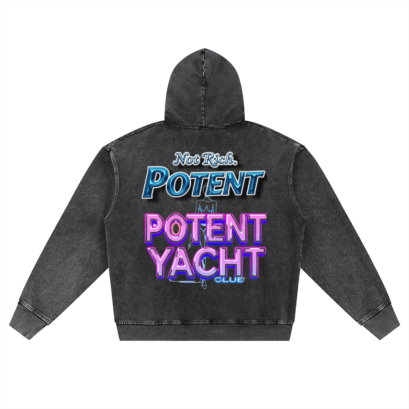 Snow Wash Oversized Zip-Up Hoodie