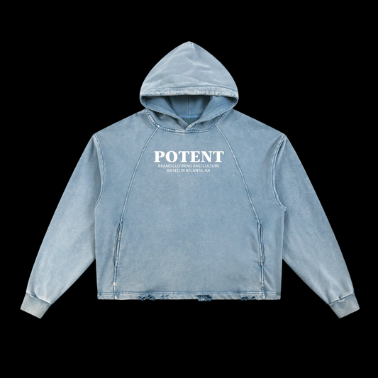 Vintage Washed Frayed-Hem Hoodie