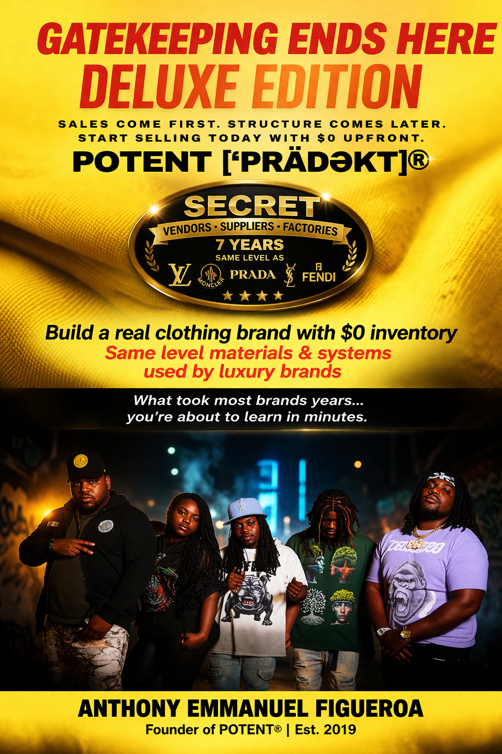 POTENT PLAYBOOK (DELUXE) — Start a Clothing Brand with $0 (No Inventory • No Minimums • SECRET Suppliers used by LUXURY DESINGERS)