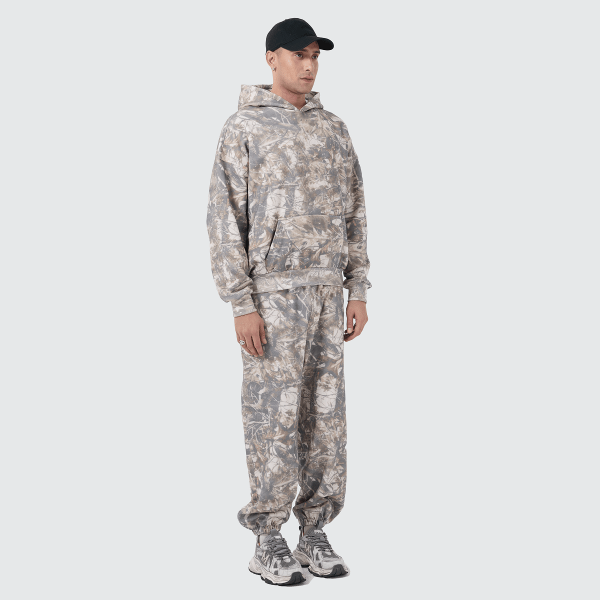Unisex 100% Cotton Heavyweight French Terry Camo Hoodie（400GSM）
