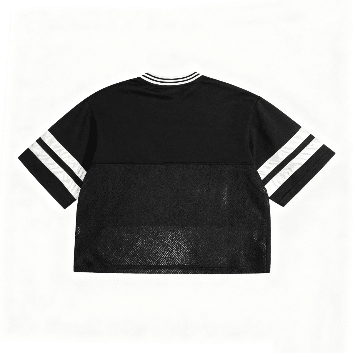 Unisex Oversized Cropped Vintage Jacquard-collar Mesh T-shirt（290GSM）