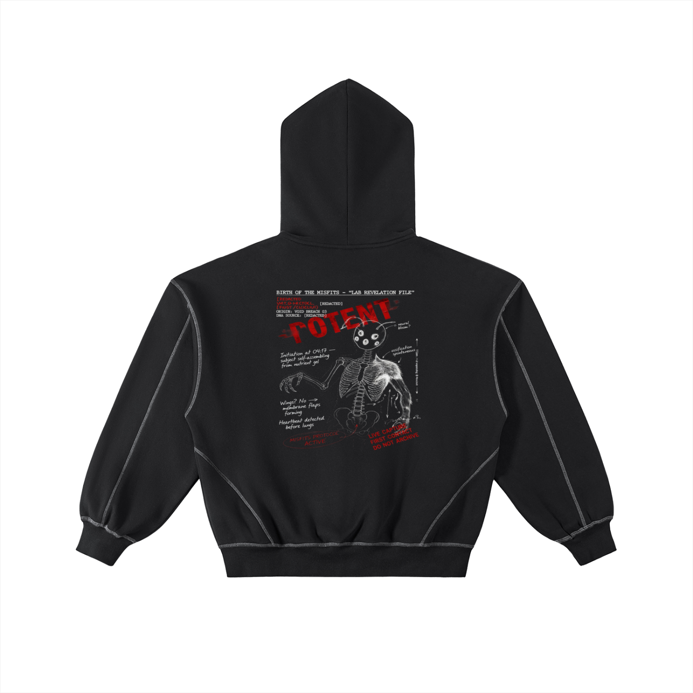 Contrast-Stitched Boxy Fleece Zip Hoodie