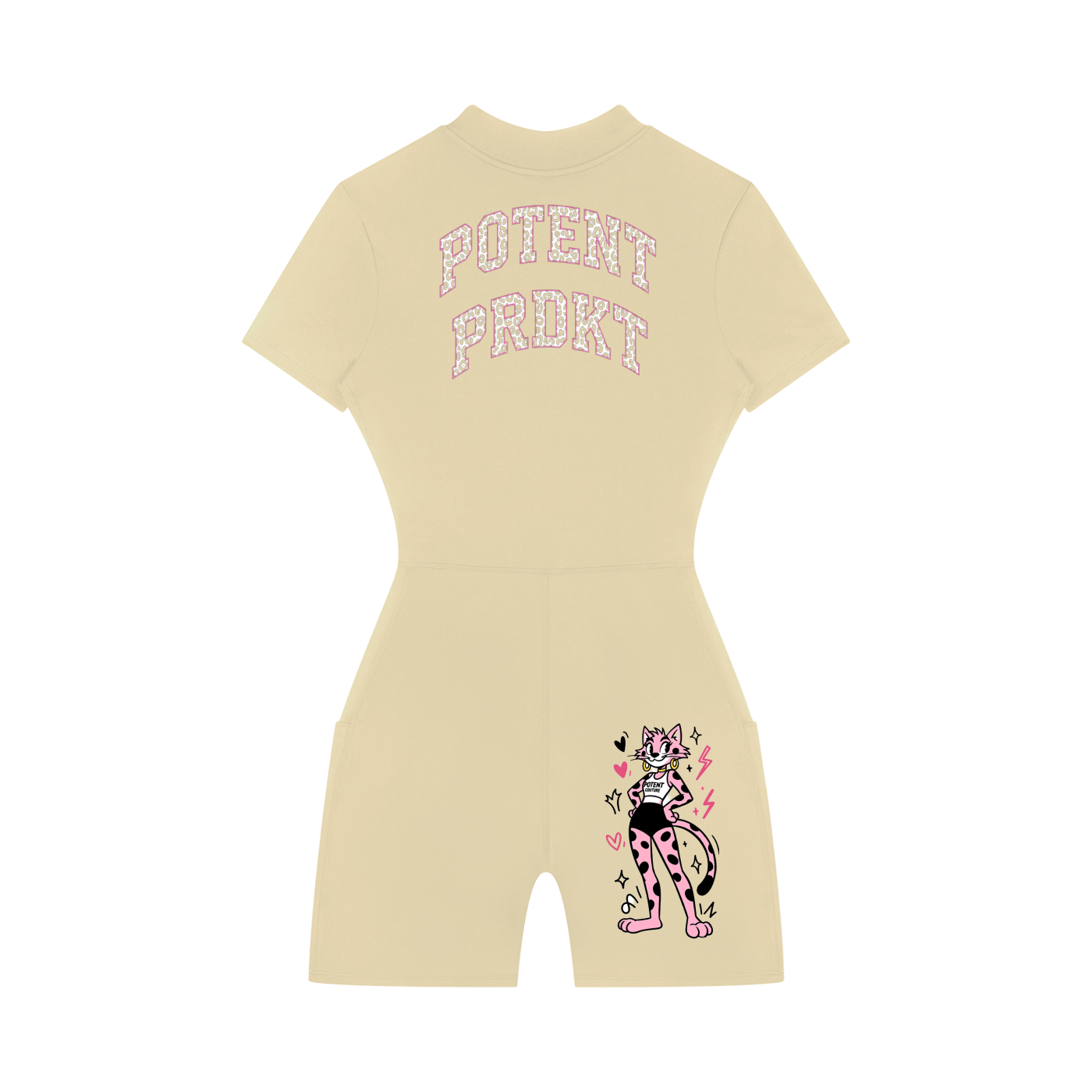 Women's Quarter-Zip Short Sleeve Romper