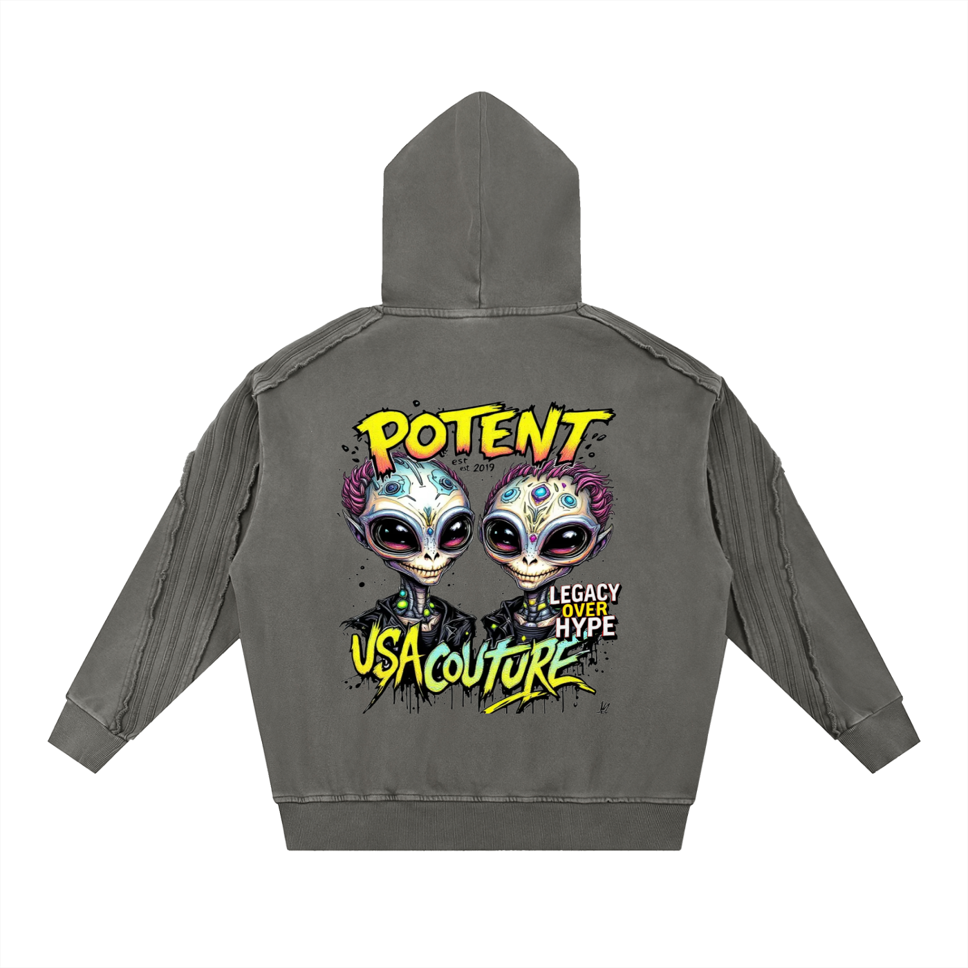 Snow Washed Tape Raw Edge Hoodie 420 GSM