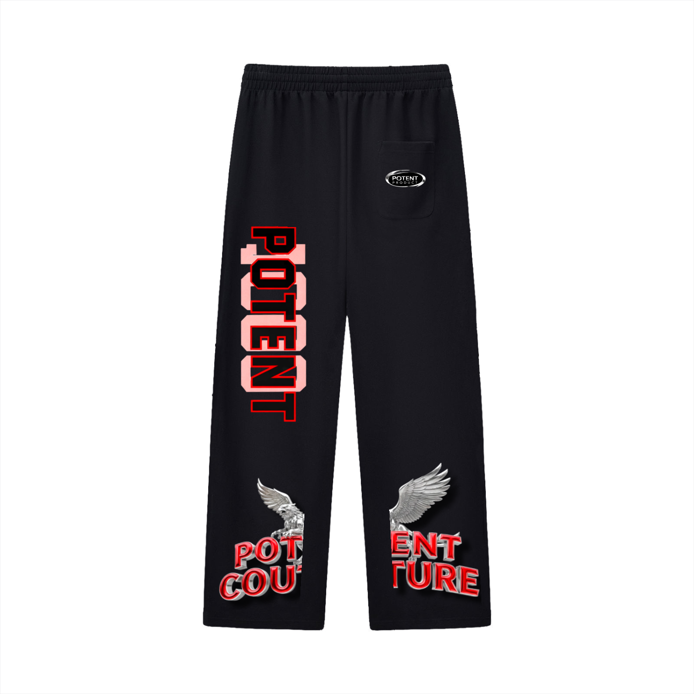 Curved Stripe Straight Sweatpants