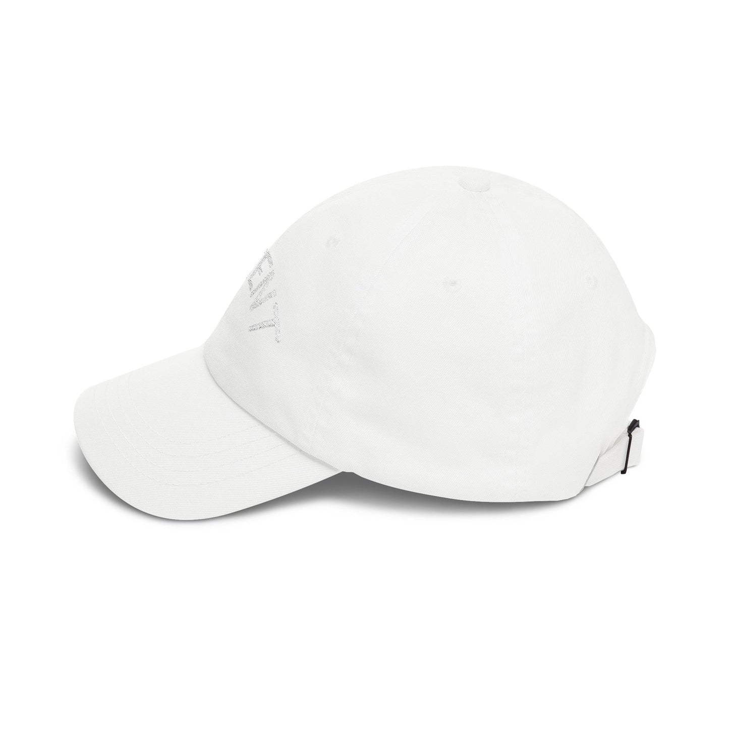 Potent Embroidered Dad Cap — Minimal White Baseball Hat