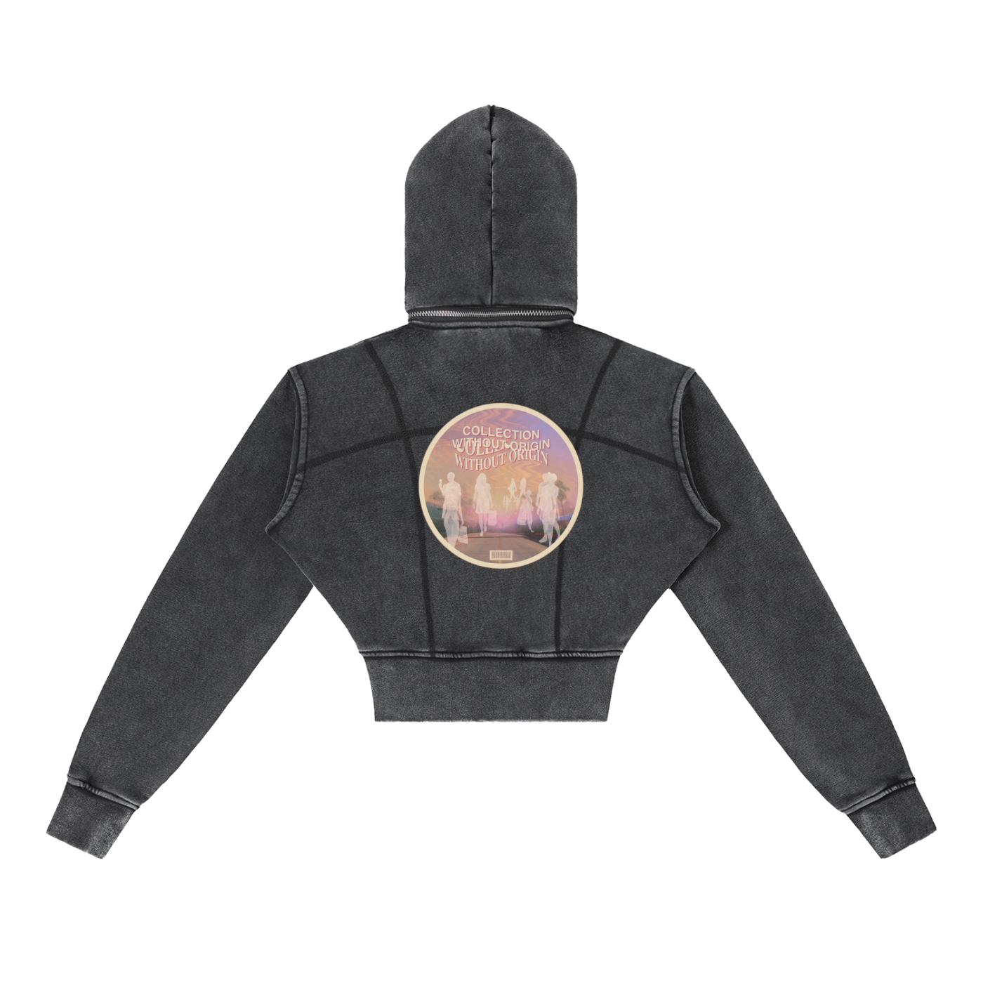 Vintage Washed Cropped Fleece Hoodie