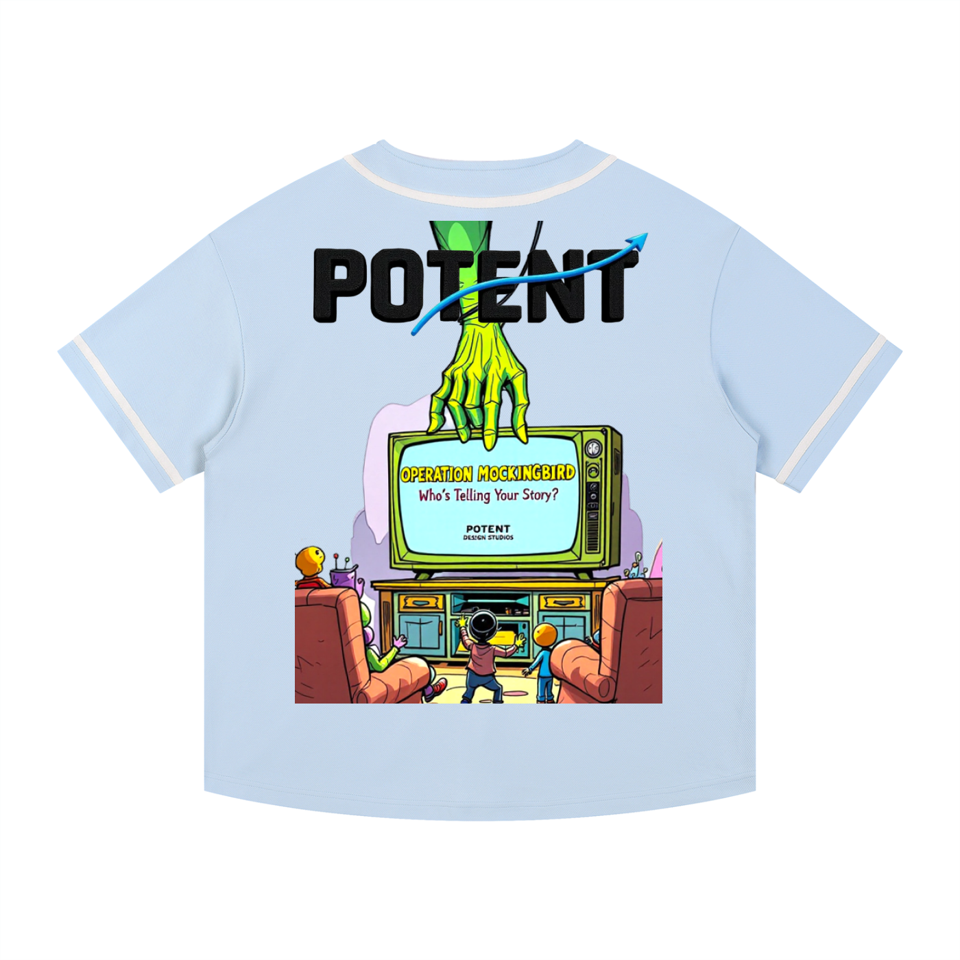 Contrast Piped Button-Up Jersey