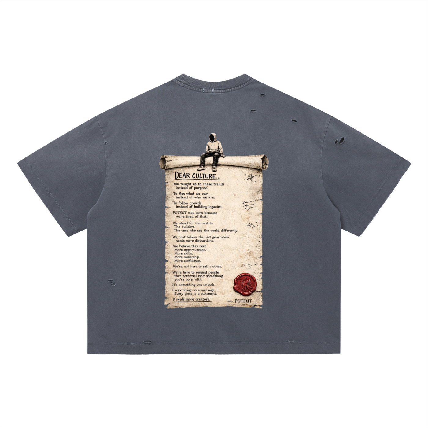 Vintage Washed Distressed Boxy Oversized T-Shirt