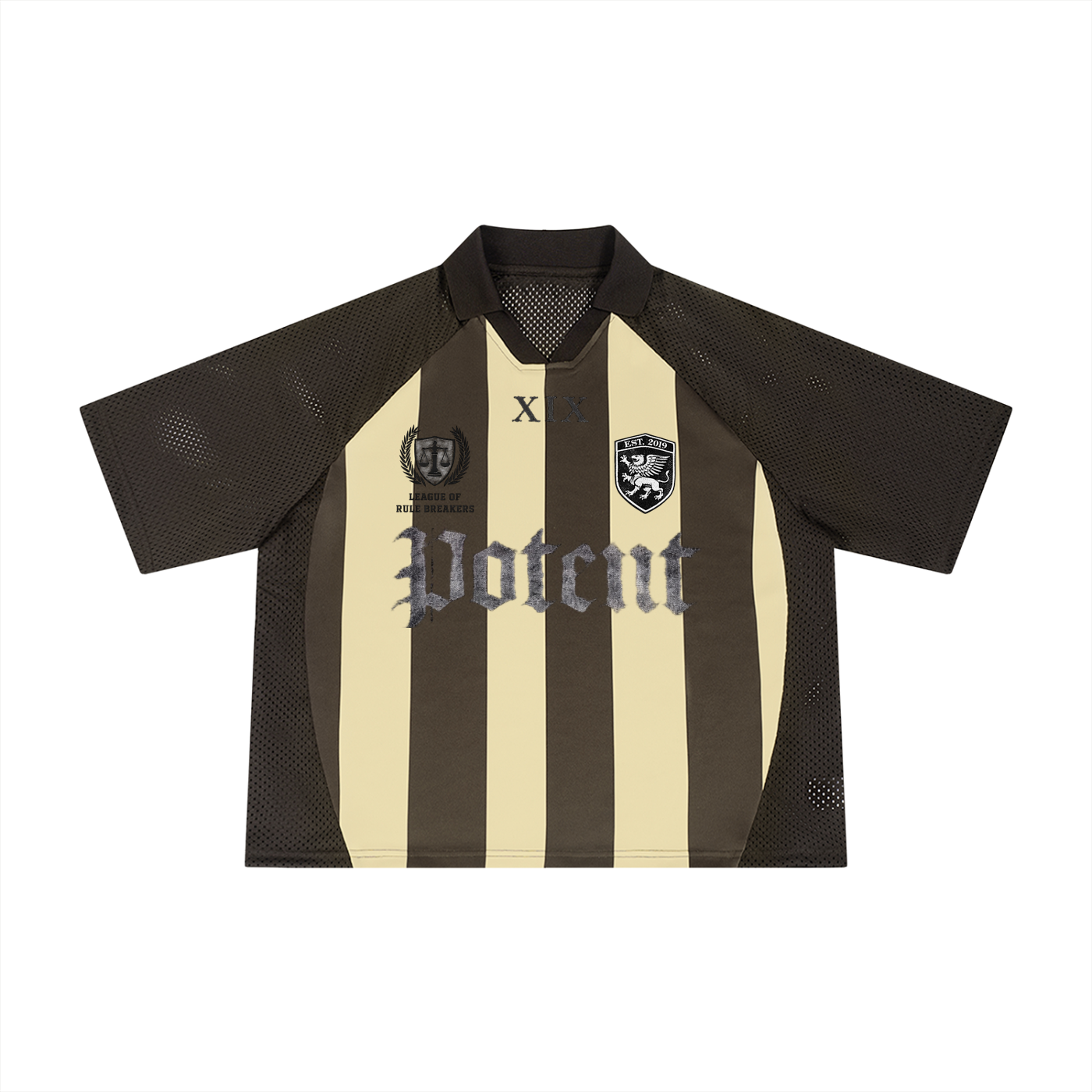 Unisex Striped Mesh Boxy Soccer Jersey