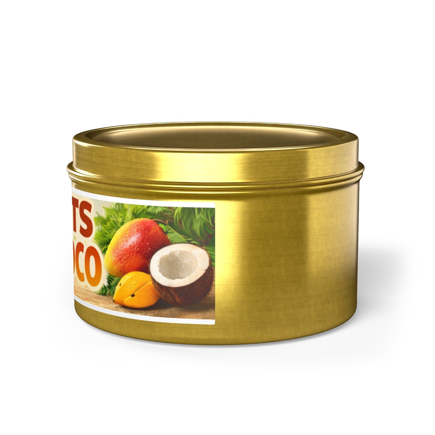 POTENTS Mango Coco Tin Candle — Tropical Mango & Coconut Scented Candle