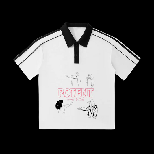 Contrast Collar Short-Sleeve Polo Shirt