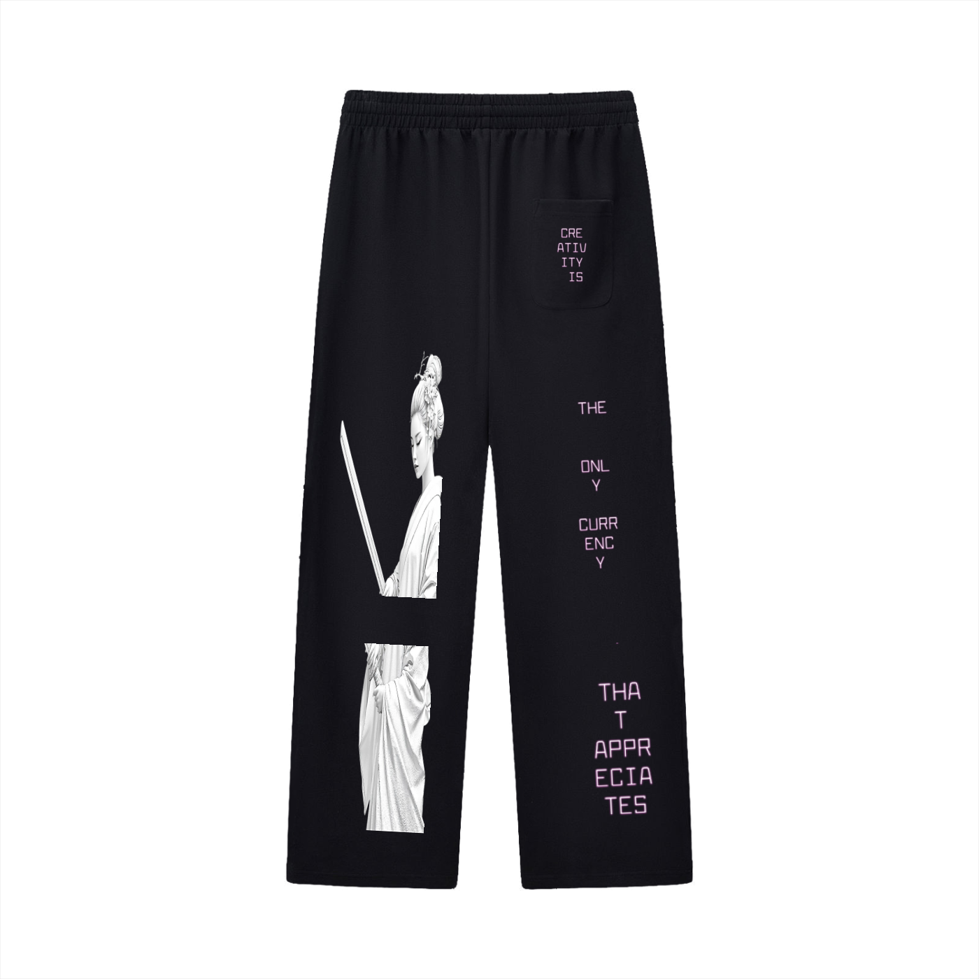 Curved Stripe Straight Sweatpants