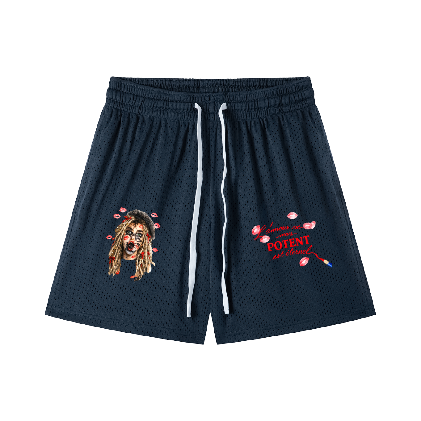 Mesh Drawstring Shorts