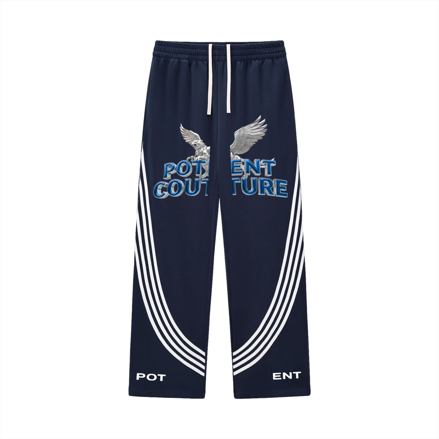 Curved Stripe Straight Sweatpants