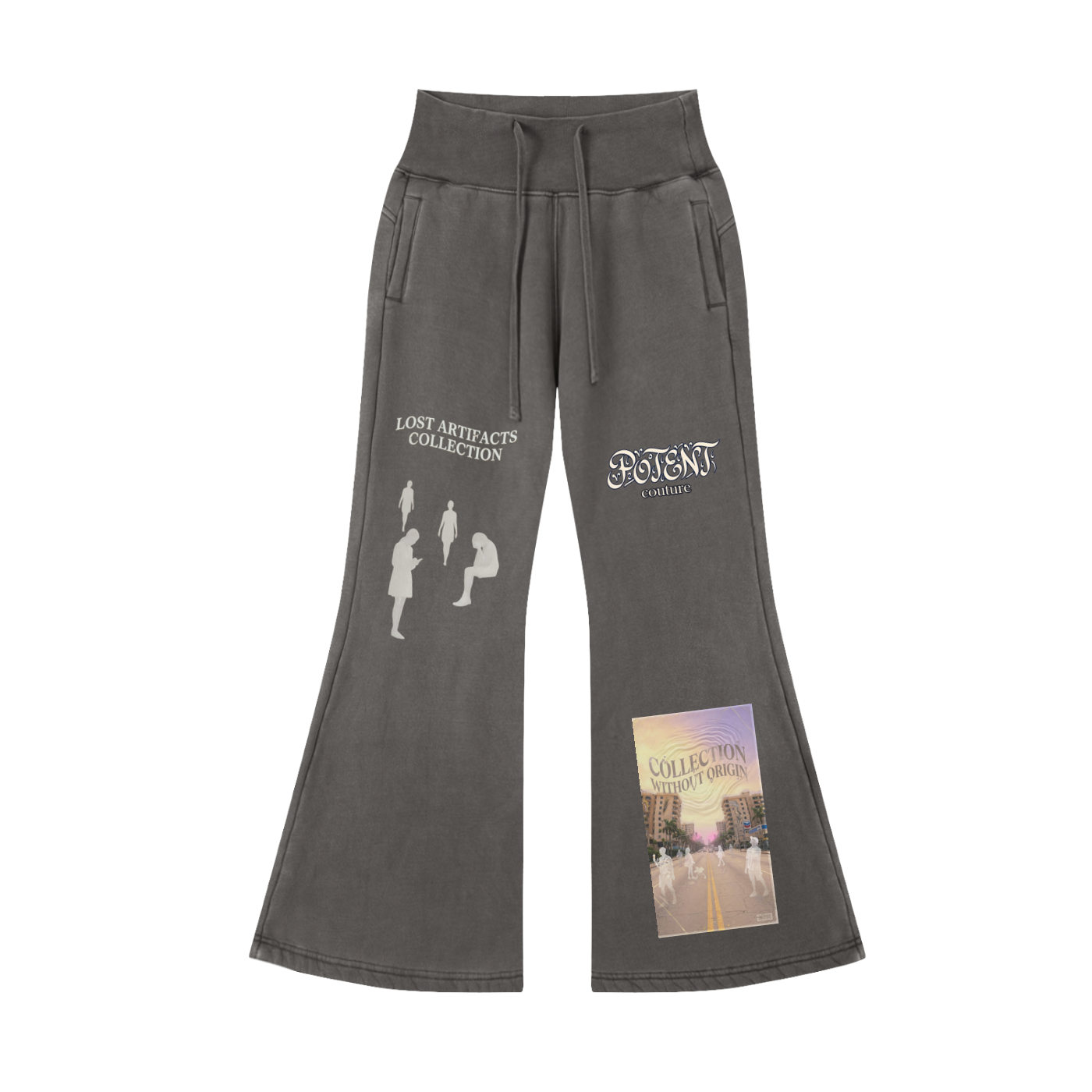 Vintage Washed Flared Fleece Pants