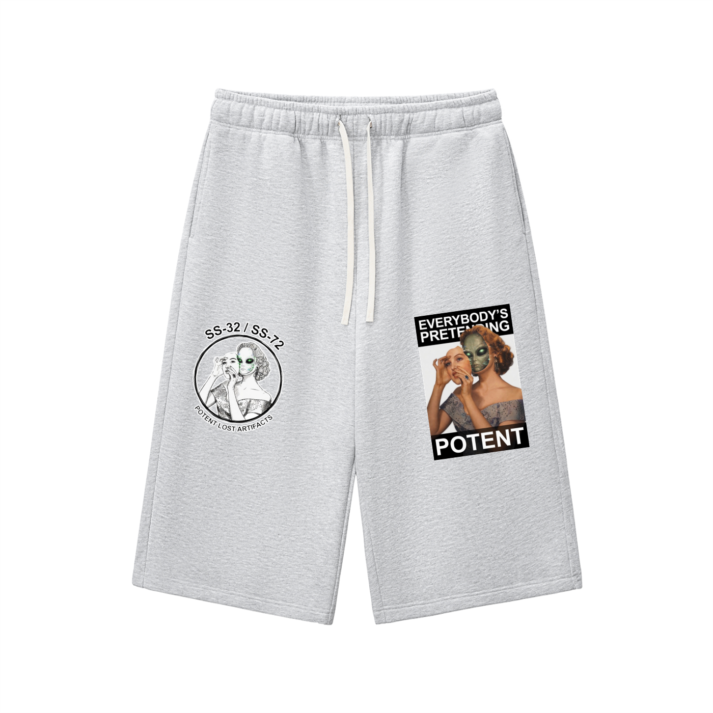 Relaxed Drawstring Three-quarter Sweatpants