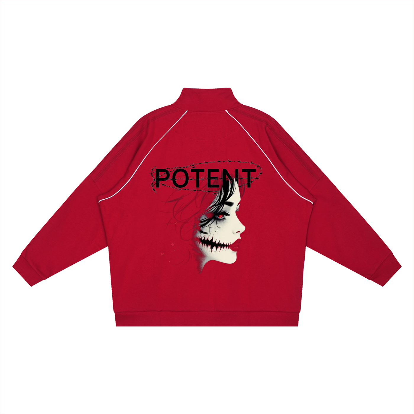 Reflection Striped Raglan Sleeve  Jacket