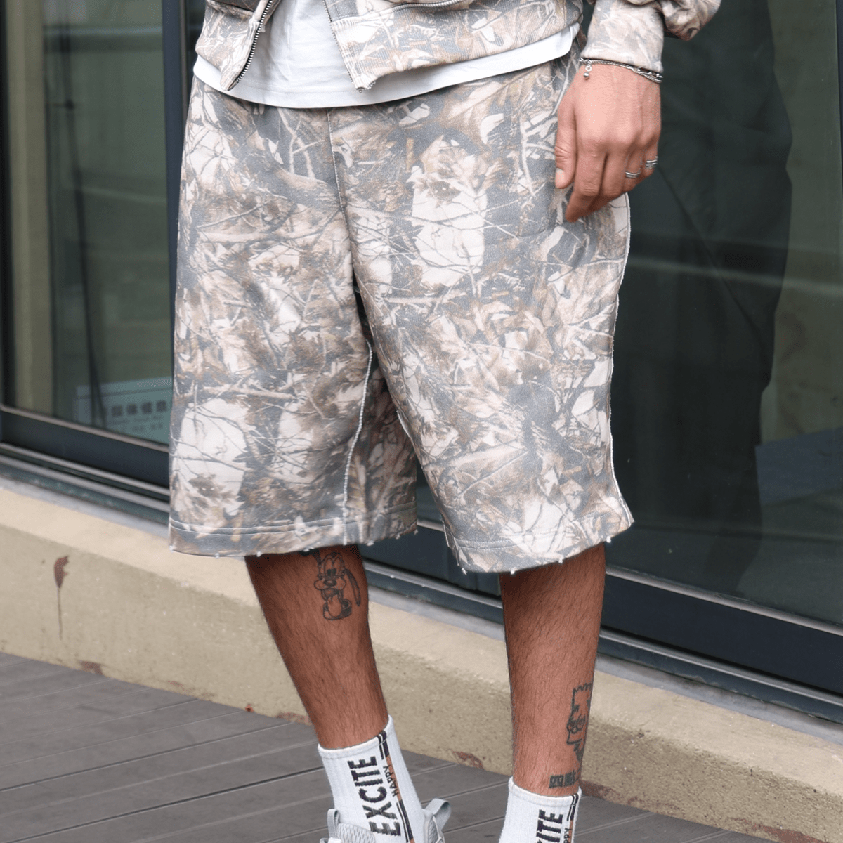 Unisex Heavyweight 100% Cotton French Terry Camo Shorts (400GSM)